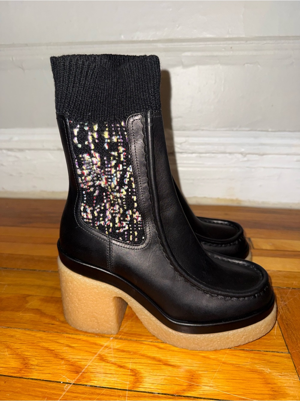 Chloe Jamie Sock Boot with Multicolor Panel